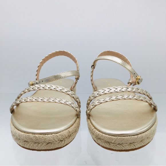 Stuart Weitzman Mykonos Braided Metallic Nappa Espadrille sandals Size US 7.5 B - Picture 4 of 12